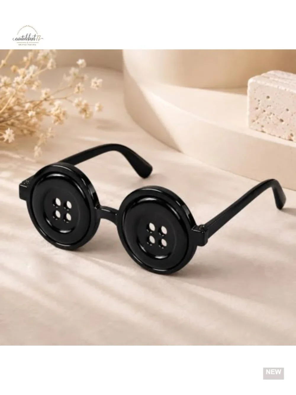 Button Eye Glasses Halloween Costume Cosplay Party Accessories Round